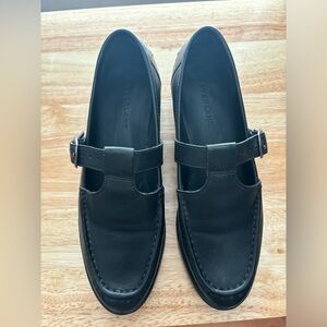 Everlane Maryjane Oxford Loafers - Black Leather Size 7